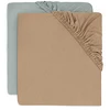 Image de Jollein Lot de 2 Draps Housse Jersey Sea Green & Biscuit - 70-75 x 140-150 cm