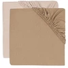 Image de Jollein Lot de 2 Draps Housse Berceau et Cododo Jersey Wild Rose & Biscuit - 40-50 x 80-90 cm
