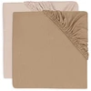 Image de Jollein Lot de 2 Draps Housse Jersey Wild Rose & Biscuit - 60 x 120 cm