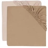 Image de Jollein Lot de 2 Draps Housse Jersey Wild Rose & Biscuit - 70-75 x 140-150 cm