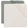 Image de Jollein Lot de 2 Draps Housse Jersey Sea Green & Ivory - 60 x 120 cm