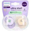 Image de Philips Avent Sucette +0m Start design pêche/lila