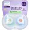 Image de Philips Avent Sucette +0m Start design vert/bleu