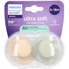 Image de Philips Avent Sucette +6m Soft pêche/olive