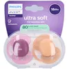 Image de Philips Avent Ultra Air Sucette +18m Soft fuchsia/pêche
