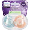 Image de Philips Avent Sucette Ultra Soft Night Time +18m | Orange/Bleu