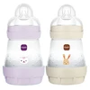 Image de MAM Lot de 2 Biberons Anti-coliques Easy Start Lilas et Sable - 160 ml