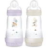 Image de MAM Lot de 2 Biberons Anti-coliques Easy Start Lilas et Sable - 260 ml