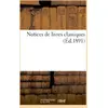 Image de Notices de livres classiques