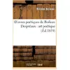 Image de Oeuvres poétiques de Boileau Despréaux : art poétique Nicolas Boileau