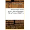 Image de Lettres critiques sur les Lettres philosophiques de Mr de Voltaire : par rapport à notre âme