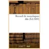 Image de Recueil de monologues dits (ed.1889) Collectif