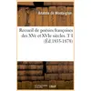 Image de Recueil de poesies francoises des xve et xvie siecles. t i (ed.1855-1878) Collectif