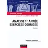 Image de Analyse 1re année - 2ème édition - Exercices corrigés : Exercices corrigés (2e édition) Dominique Prochasson