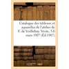 Image de Catalogue des tableaux et aquarelles de l'atelier de F. de Vuillefroy. Vente, 5-6 mars 1907 Georges Petit