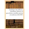 Image de Catalogue des tableaux anciens et modernes, miniatures, faïences et porcelaines : meubles anciens et modernes