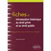 Image de Fiches d'introduction historique au droit privé et au droit public - rappel de cours et exercices corrigés Jean-François Gicquel