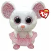 Image de Ty - Beanie Boo's - Peluche Nina la souris 23cm, Rose et Blanc, TY36488