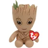 Image de TY - Marvel Beanie Babies - Peluche Groot 15 cm - TY41215 - Marron - Dès 3 Ans