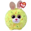 Image de TY Beanie Balls T42554 Lemon Le Lapin de Pâques avec des Yeux Roses Scintillants en Peluche Doux et Ronds à Collectionner 8 cm, Jaune