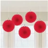 Image de amscan 29055-40-55 Lot de 5 Mini Ventilateurs Rouge Pomme