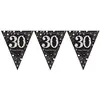 Image de Amscan 9900567 Or Celebration 30 prismatique fanions d'anniversaire Inscription Happy Birthday, Noir/Or, 13 ft (4 m)