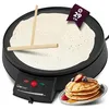 Image de Clatronic Crepes Maker pour crêpes Ø 29cm, Crepe Maker inkl. Distributeur de pâte et revêtement antiadhésif surface, thermostat réglable en continu et feu de camp - Crêpes Maker avec 900W - CM 3372