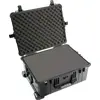 Image de PELI 1610 Large valise de protection à roulettes, étanche à l'eau et à la poussière IP67, capacité de 62L, fabriquée en Allemagne, avec insert en mousse personnalisable, couleur: noire