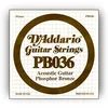 Image de D'Addario PB036 Corde seule avec filet de bronze phosphoreux pour guitare acoustique Calibre .036