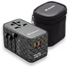 Image de Verbatim Adaptateur de Voyage GaN UTA-06 100W, Adaptateur Universel avec 2 Ports USB-C et 2 Ports USB-A, Charge Rapide, Prise Universelle, utilisable dans Le Monde Entier, Noir, 100 250V