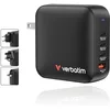 Image de Verbatim Mini GaN Charger Adaptateur de Voyage 165 W 1x USB-A, 3X USB-C® Power Delivery, USB PD 3.1, QC 3.0 Noir Charge
