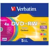 Image de Pack de 5 DVD+RW 4,7 Go 4x VERBATIM