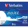 Image de Verbatim BD-R XL 100 GB - Blu-ray Disc with 4x Write Speed, Printable, Jewel Case, 5-Pack