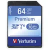 Image de Verbatim Carte mémoire SDXC U1 Premium - 64 Go - carte SD pour l'enregistrement de vidéos en Full HD - carte avec protection d'écriture intégrée - noire - pour appareil photo, PC & autres