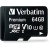 Image de Verbatim Carte mémoire microSDXC Premium 64 Go noire avec adaptateur - pour capture vidéo full HD - résiste à l'eau & aux chocs - carte mémoire SD pour appareil photo smartphone tablette