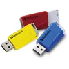 Image de VERBATIM Clé USB Store 'n' Click 3X I USB 3.2 Gen 1 16Go I clé USB avec Un système de Poussoir I USB-3 I Stockage Externe pour Ordinateur Portable et Plus I jusqu'à 5 Gbit/s I Rouge Bleu Jaune
