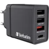 Image de Verbatim CHR-30EU1 Chargeur USB 30 W 3X USB-A, 1x USB-C® Power Delivery, QC 3.0, Power Delivery 3.0 Noir