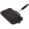 Image de LE CREUSET Gril rectangulaire en fonte émaillée avec poignée en silicone, 36 x 20 cm, Noir Mat, 20049000000400