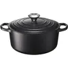 Image de Le Creuset Signature Enamelled Cast Iron Round Casserole Dish With Lid, 24 cm, 4.2 Litres, Matte Black, 21177240000430