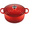 Image de Le Creuset Cocotte Signature en Fonte Émaillée avec Couvercle, 26 cm, Ronde, 5,3 L, 5,135 kg, Cerise, 21177260602430