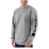 Image de Carhartt Homme Signature Sleeve Logo Long-sleeve T-shirt T shirt, Gris (Heather Grey), M EU
