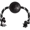Image de KONG Extreme Ball avec Corde - Jouet De Récupération pour Chien en Caoutchouc Naturel Durable avec Corde pour Lancer Facile - pour Grands Chiens - Noir
