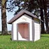 Image de Niche Chien en Bois Moderne de Haute Qualite en Bois Massif résistant aux intempéries modèle Bella avec 3 Tailles au Choix (M Bella 221)