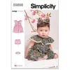 Image de SIMPLICITY SS9898A Robe bébé culotte et bandeau A (XXS-XS-S-M-L)