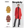 Image de SIMPLICITY SS9854Y5 Manteau doublé pour femme American Sewing Guild Y5 (18-20-22-24-26)