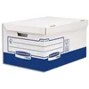 Image de Fellowes Lot de 10 Boîte de rangement Rectangulaire, Robuste, Couvre-Rabattable, Lisse, Blanc/Bleu, Polypropylène, Hermétique, Heavy Duty