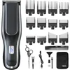 Image de WAHL Self Clip 360 Kit tondeuse à cheveux sans fil Noir 10 peignes à clipser Charge USB Batterie longue durée pour usage domestique Lame lavable Bonne prise en main Très légère