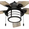 Image de Hunter Santorini ventilateur éclairage, bois/noir