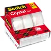 Image de Scotch Crystal Ruban Adhésif Transparent, 2 Rouleaux avec Dévidoir Manuel + 1 Rouleau GRATUIT, 19 mm x 7,5 m   Ruban Transparent Polyvalent pour l’École, la Maison et le Bureau