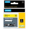 Image de Dymo Rhino Etiquettes Industrielles Nylon Flexible 24mm x 3,5m - Noir sur Jaune